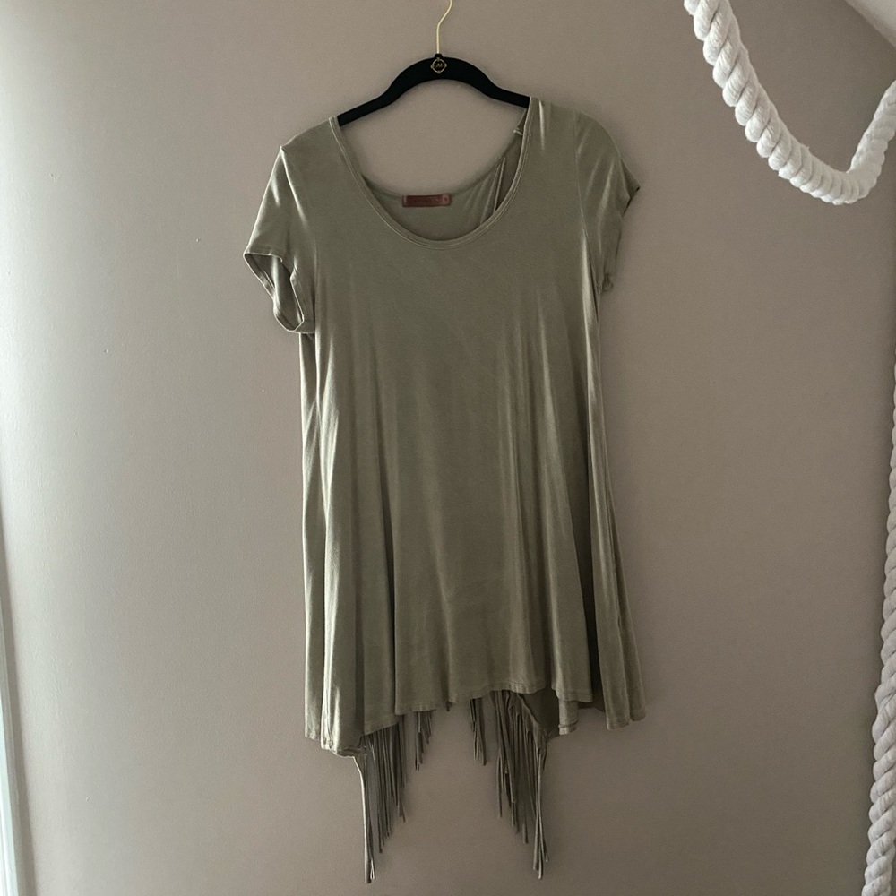 Army Green flair back Top